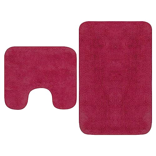 vidaXL Badematte 2-TLG. Fuchsia Badteppich Badvorleger Badgarnitur Badezimmer von vidaXL