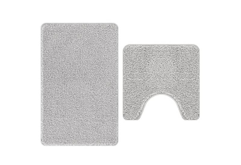 vidaXL Badematte 2-teiliges Badematten-Set Grau Polypropylen Rutschfest, Höhe 0 mm, Mikrofaser vidaXL Badematte 2-teiliges Badematten-Set Grau Polypropylen Rutschfest, Höhe 0 mm, Mikrofaser von vidaXL
