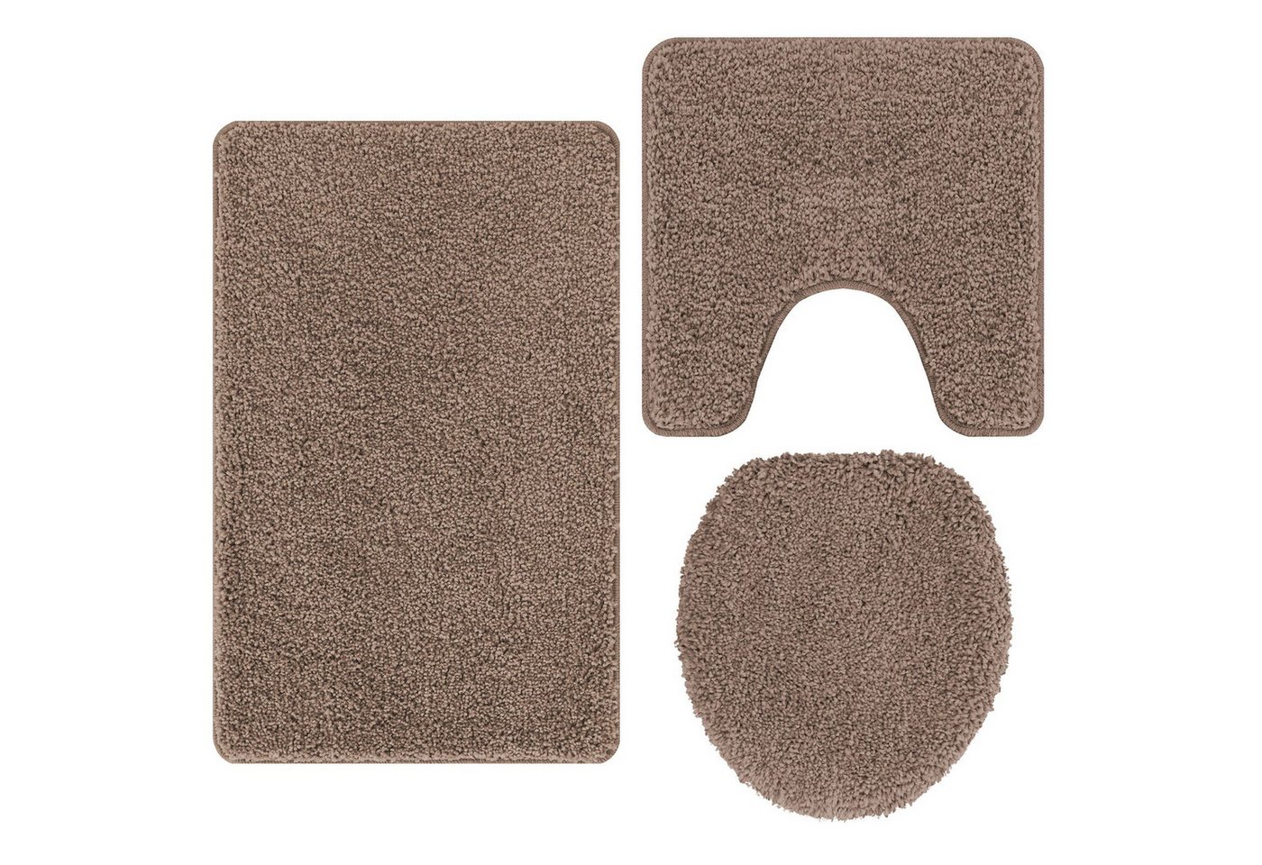 vidaXL Badematte 3-teiliges Badteppich-Set Braun Polypropylen Rutschfest, Höhe 0 mm, Baumwolle vidaXL Badematte 3-teiliges Badteppich-Set Braun Polypropylen Rutschfest, Höhe 0 mm, Baumwolle von vidaXL