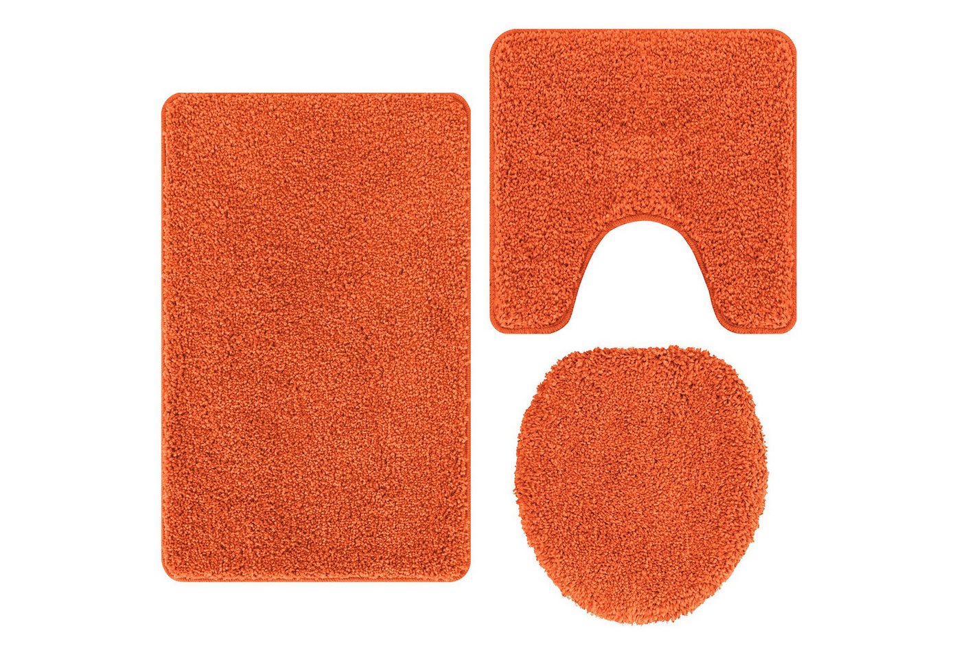 vidaXL Badematte 3-teiliges Badteppich-Set Orange Polypropylen Rutschfest, Höhe 0 mm, Mikrofaser vidaXL Badematte 3-teiliges Badteppich-Set Orange Polypropylen Rutschfest, Höhe 0 mm, Mikrofaser von vidaXL