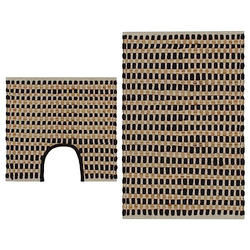 vidaXL Badematte Handgewebt Jute Stoff Badvorleger Badteppich Badgarnitur von vidaXL