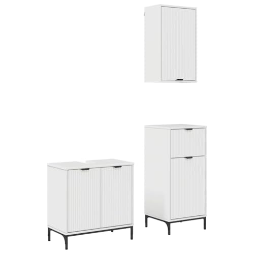 vidaXL Badezimmer-Aufspeichermöbel-Set Moderne Regale aus Holz. Zeitgemäße Schublade zur klaren Organisation mit Tür. von vidaXL