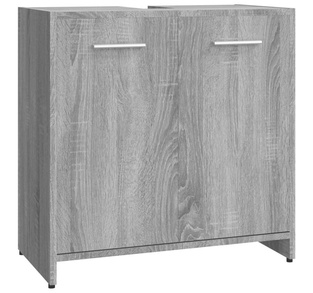 vidaXL Badezimmer-Set Badezimmerschrank Grau Sonoma 60x33x60 cm Holzwerkstoff, (1-St) von vidaXL