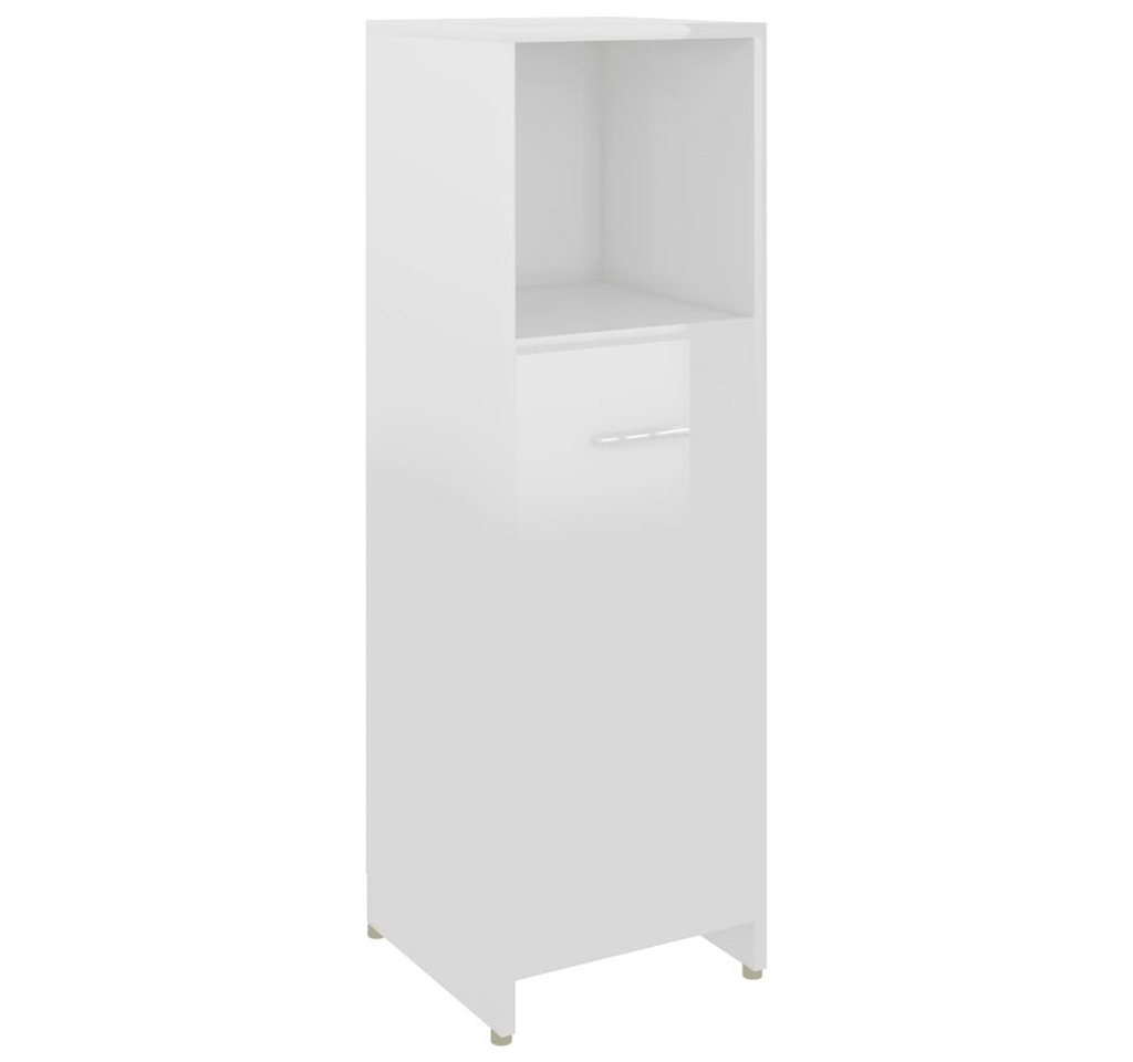 vidaXL Badezimmer-Set Badezimmerschrank Hochglanz-Weiß 30x30x95 cm Holzwerkstoff, (1-St) von vidaXL