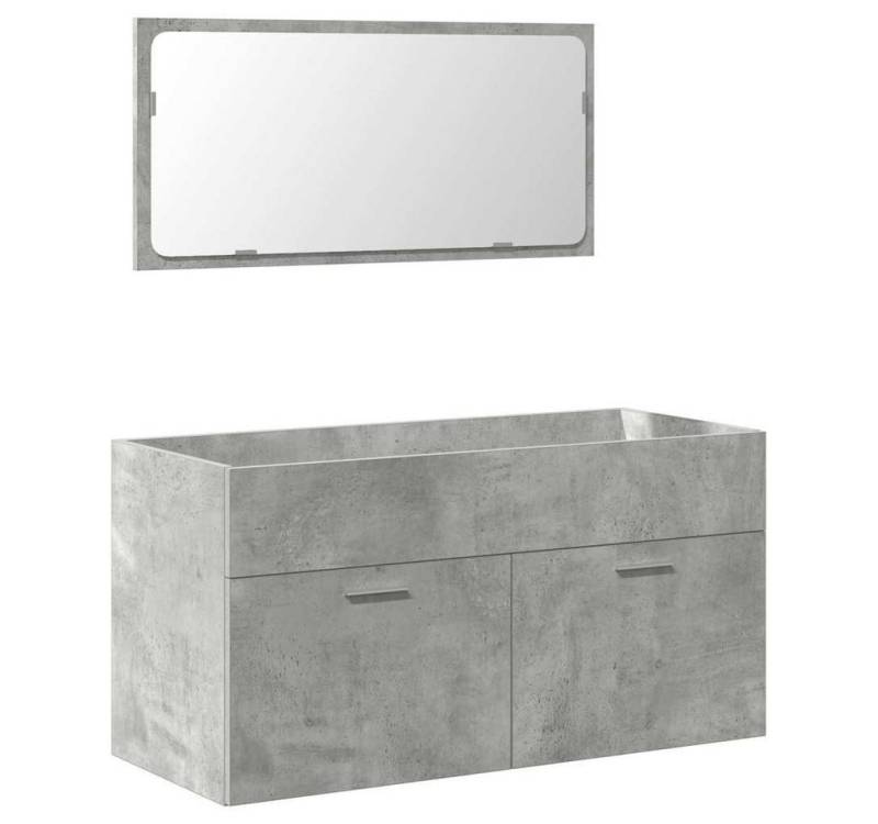 vidaXL Badezimmer-Set Badschrank mit Spiegel Betongrau Holzwerkstoff, (1-St) von vidaXL