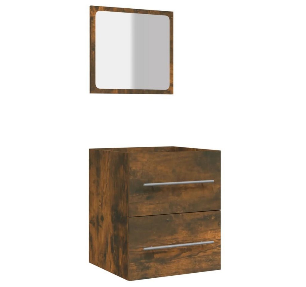 vidaXL Badezimmer-Set Badschrank mit Spiegel Räuchereiche 41x38,5x48 cm, (1-St) von vidaXL