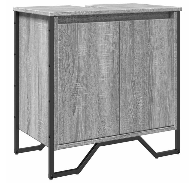 vidaXL Badezimmer-Set Waschbeckenunterschrank Grau Sonoma 60x35x60 cm Holzwerkstoff, (1-St) von vidaXL