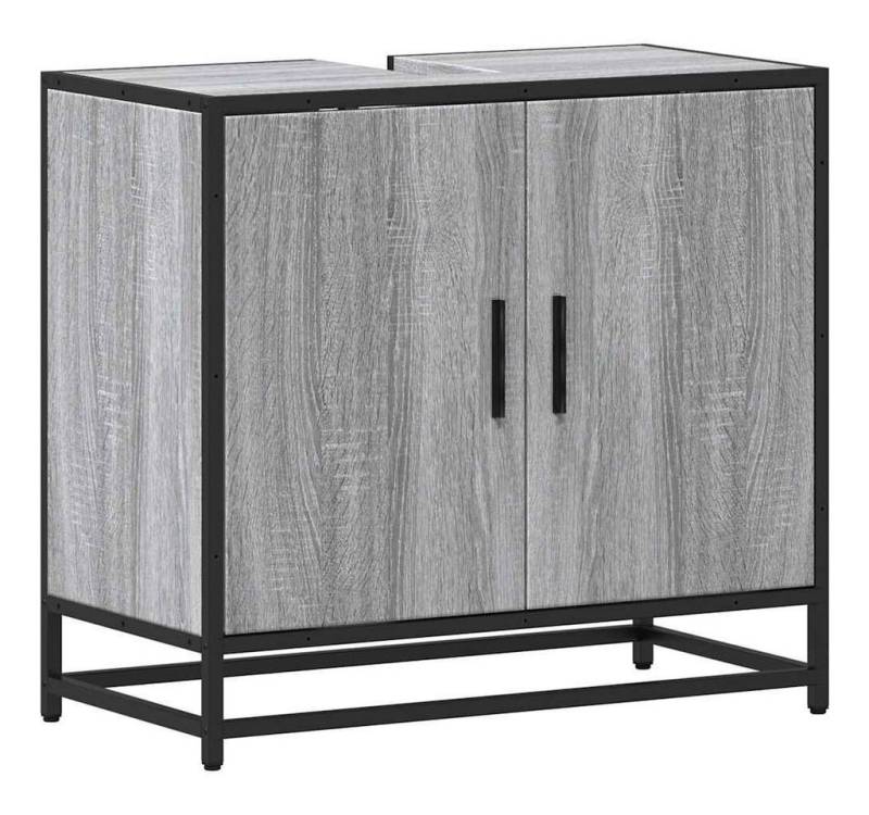 vidaXL Badezimmer-Set Waschbeckenunterschrank Grau Sonoma 65x33x60 cm Holzwerkstoff, (1-St) von vidaXL