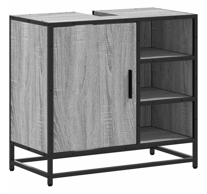 vidaXL Badezimmer-Set Waschbeckenunterschrank Grau Sonoma 65x33x60 cm Holzwerkstoff, (1-St) von vidaXL