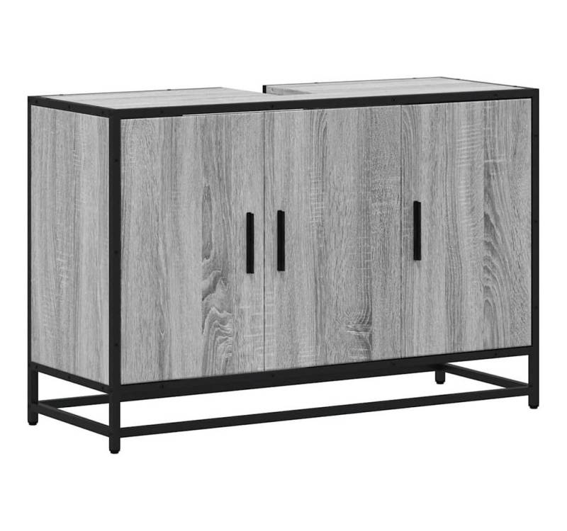 vidaXL Badezimmer-Set Waschbeckenunterschrank Grau Sonoma 90x33x60 cm Holzwerkstoff, (1-St) von vidaXL