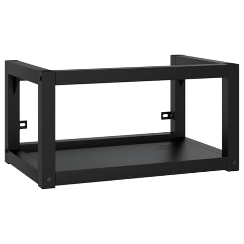 vidaXL Badezimmer Wand Waschtischgestell Waschbeckenunterschrank Unterschrank Badschrank Badregal Waschtisch Badmöbel Schwarz 59x38x31cm Eisen von vidaXL