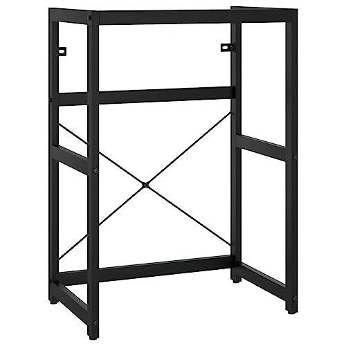 vidaXL Badezimmer Waschtischgestell Waschbeckenunterschrank Unterschrank Badschrank Badregal Waschtisch Badmöbel Schwarz 59x38x83cm Eisen von vidaXL