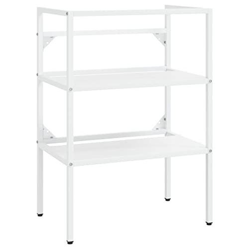 vidaXL Badezimmer Waschtischgestell Waschbeckenunterschrank Unterschrank Badschrank Badregal Waschtisch Badmöbel Weiß 59x38x83cm Eisen von vidaXL