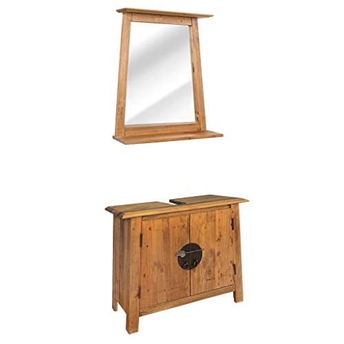 vidaXL Badmöbel Set Unterschrank Spiegel Badezimmermöbel Massivholz Kiefer vidaXL Badmöbel Set Unterschrank Spiegel Badezimmermöbel Massivholz Kiefer von vidaXL