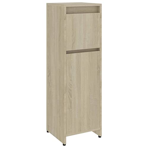 vidaXL Badezimmerschrank mit 2 Fächern 1 Schublade 1 Tür Midischrank Badschrank Badregal Badmöbel Schrank Badezimmer Regal Sonoma-Eiche 30x30x95cm Holzwerkstoff von vidaXL