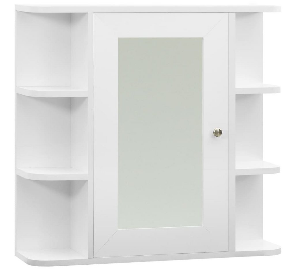 vidaXL Badezimmerspiegelschrank Bad-Spiegelschrank Weiß 66x17x63 cm MDF (1-St) von vidaXL
