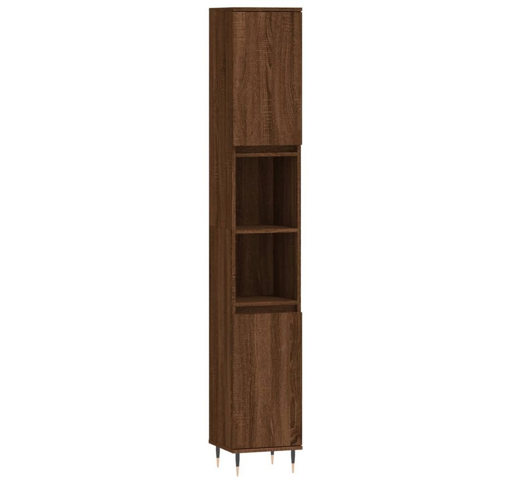 vidaXL Badezimmerspiegelschrank Badschrank Braun Eichen-Optik 30x30x190 cm Holzwerkstoff (1-St) von vidaXL