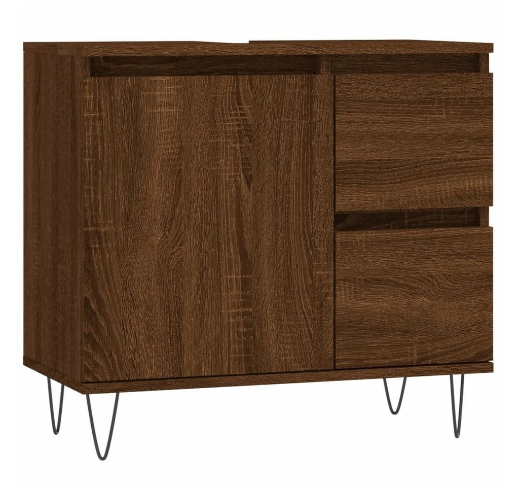 vidaXL Badezimmerspiegelschrank Badschrank Braun Eichen-Optik 65x33x60 cm Holzwerkstoff (1-St) von vidaXL