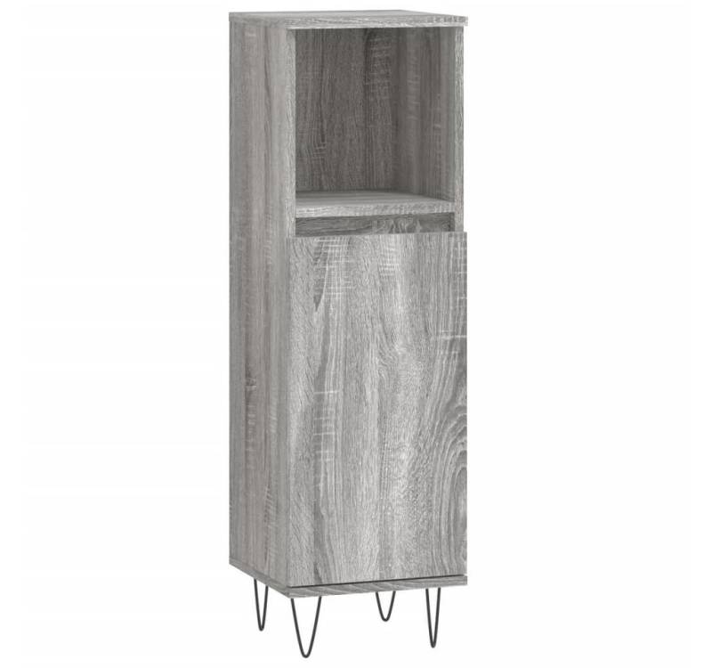 vidaXL Badezimmerspiegelschrank Badschrank Grau Sonoma 30x30x100 cm Holzwerkstoff (1-St) von vidaXL