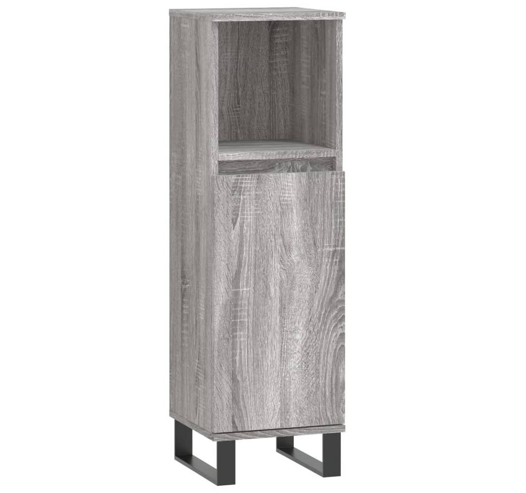 vidaXL Badezimmerspiegelschrank Badschrank Grau Sonoma 30x30x100 cm Holzwerkstoff (1-St) von vidaXL