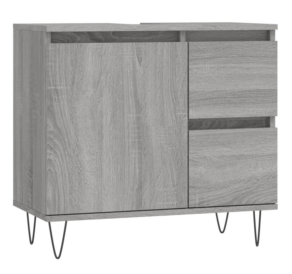 vidaXL Badezimmerspiegelschrank Badschrank Grau Sonoma 65x33x60 cm Holzwerkstoff (1-St) von vidaXL