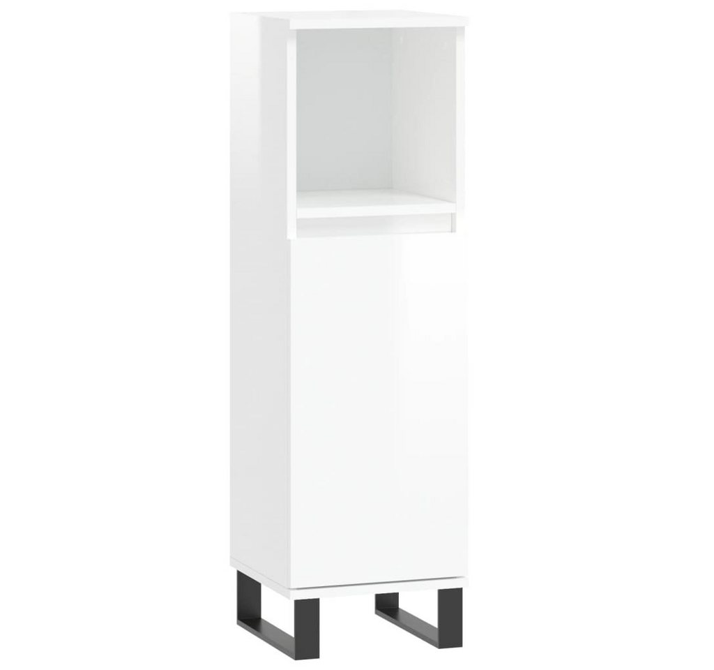 vidaXL Badezimmerspiegelschrank Badschrank Hochglanz-Weiß 30x30x100 cm Holzwerkstoff (1-St) von vidaXL
