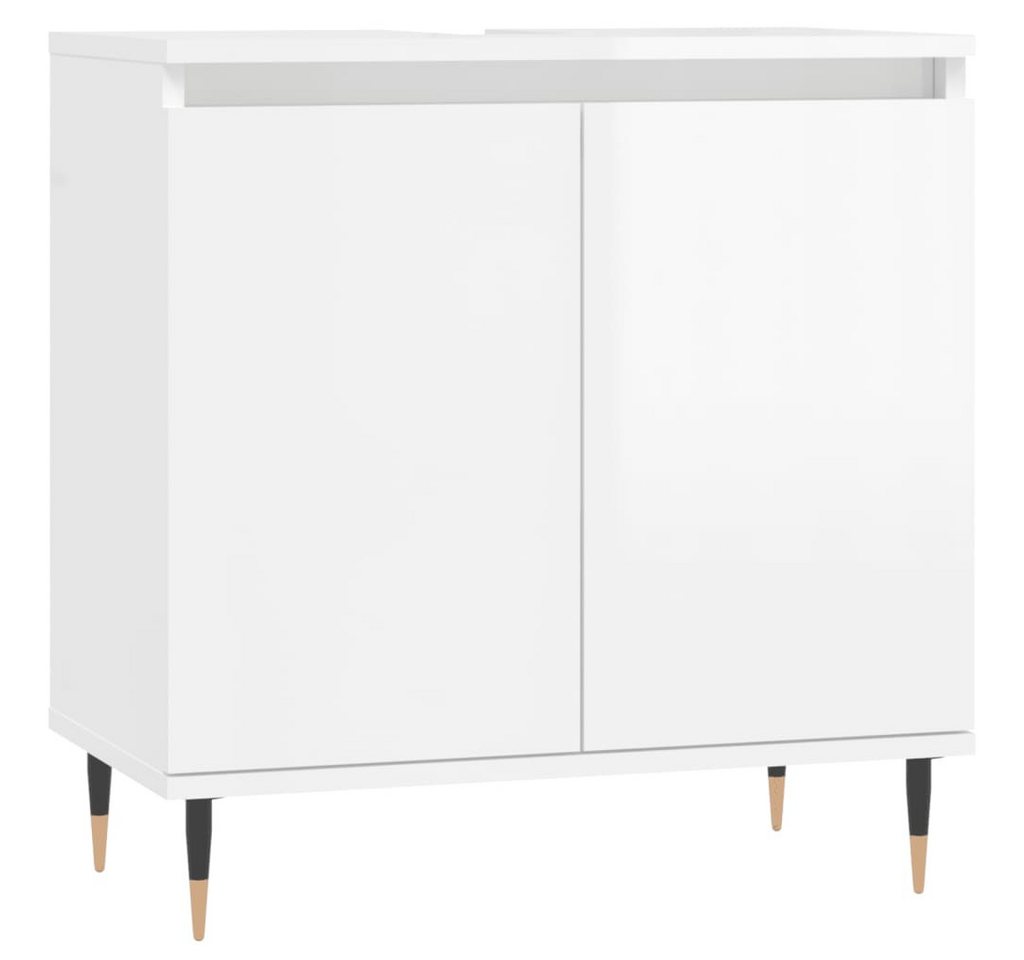 vidaXL Badezimmerspiegelschrank Badschrank Hochglanz-Weiß 58x33x60 cm Holzwerkstoff (1-St) von vidaXL