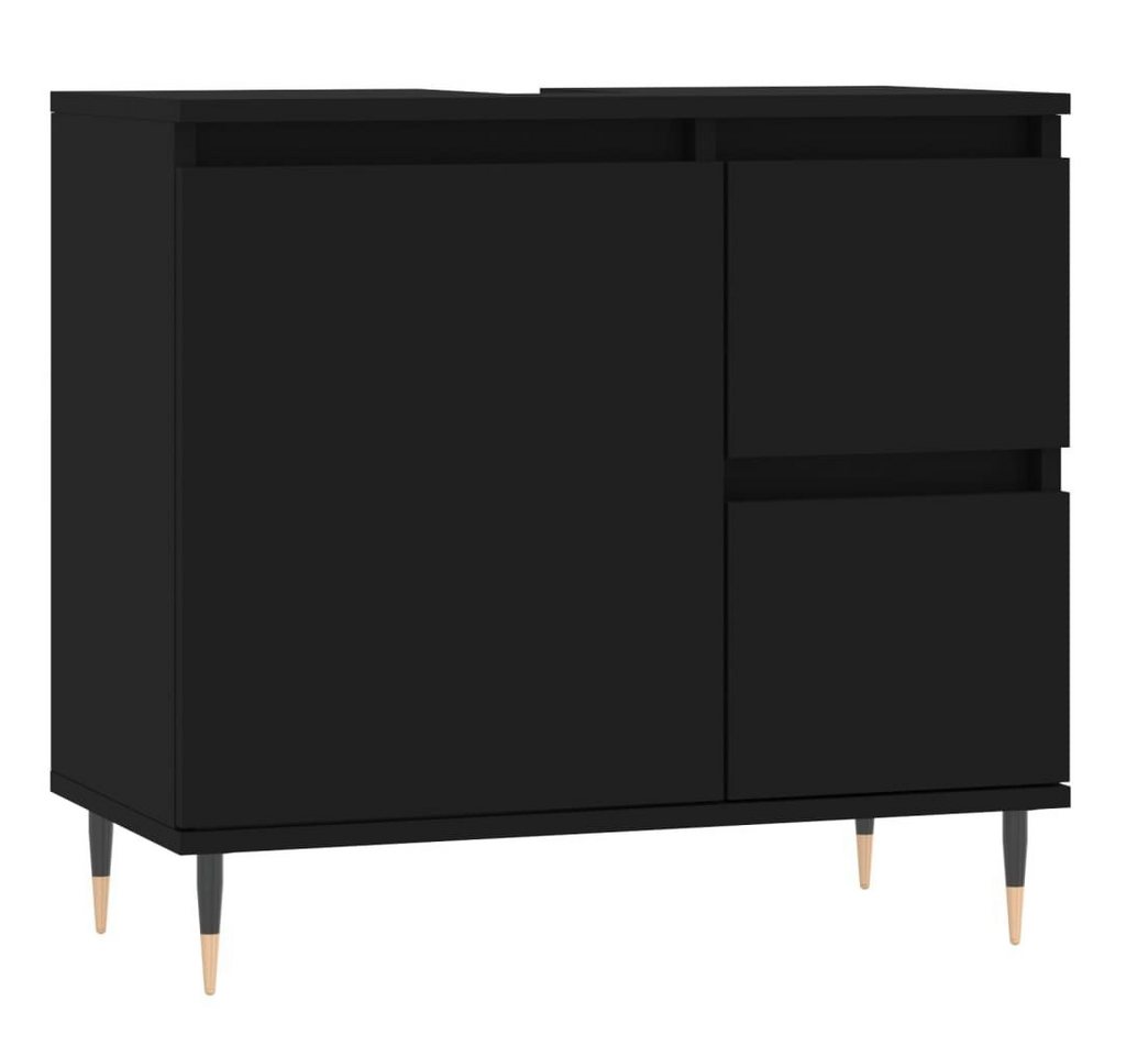 vidaXL Badezimmerspiegelschrank Badschrank Schwarz 65x33x60 cm Holzwerkstoff (1-St) von vidaXL