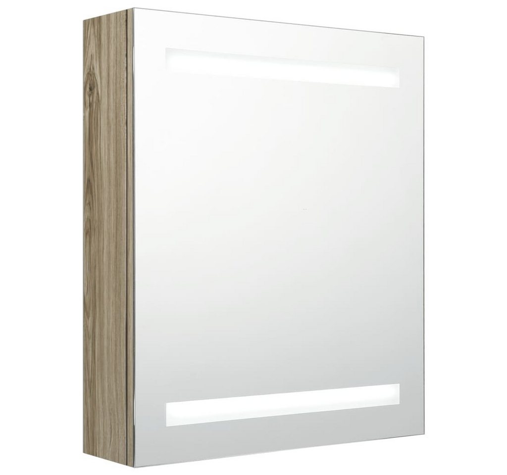 vidaXL Badezimmerspiegelschrank LED-Bad-Spiegelschrank Eichen-Optik 50x14x60 cm (1-St) von vidaXL