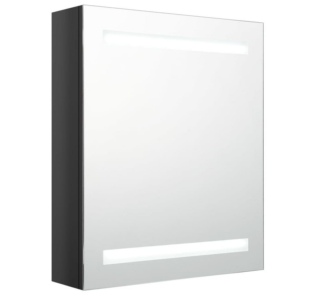 vidaXL Badezimmerspiegelschrank LED-Bad-Spiegelschrank Glänzendes Schwarz 50x14x60 cm (1-St) von vidaXL
