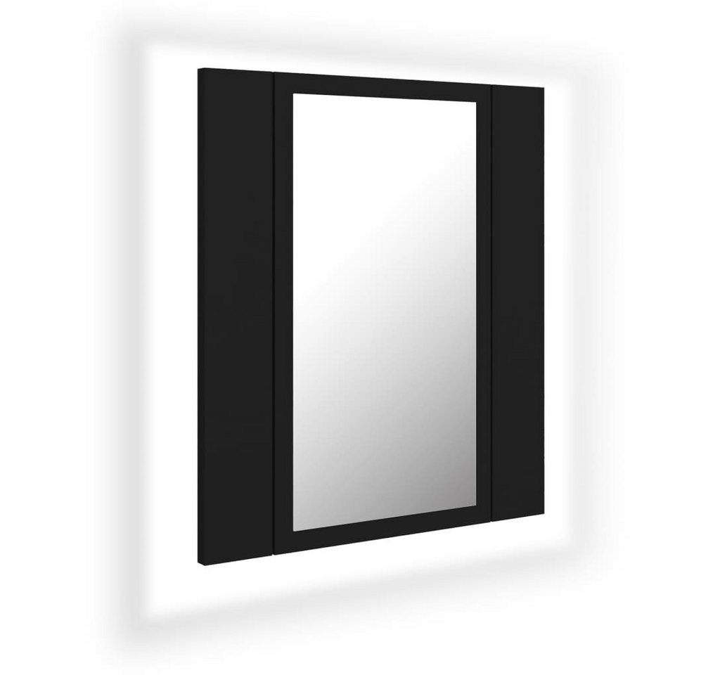 vidaXL Badezimmerspiegelschrank LED-Bad-Spiegelschrank Schwarz 40x12x45 cm Acryl (1-St) von vidaXL
