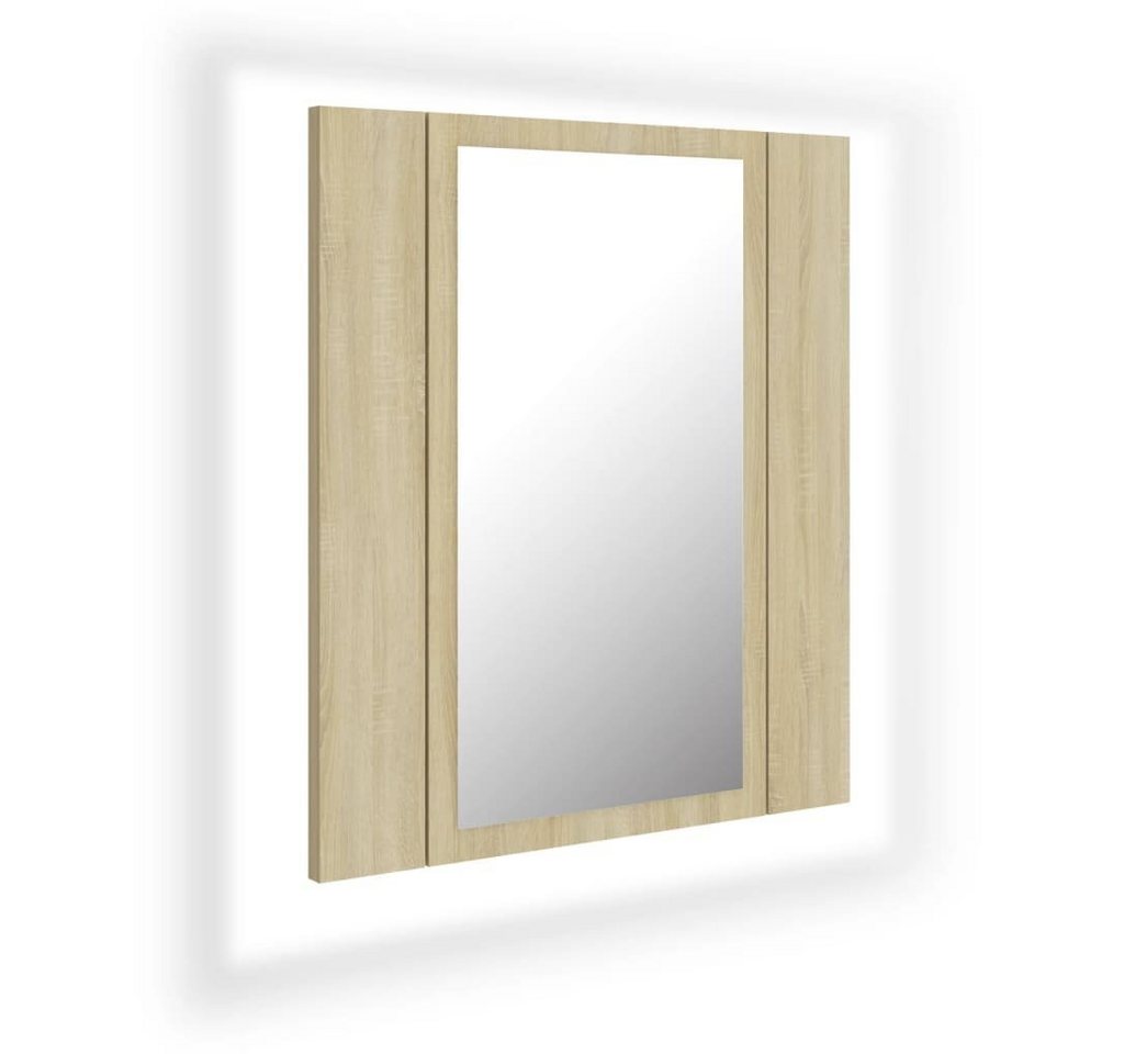 vidaXL Badezimmerspiegelschrank LED-Bad-Spiegelschrank Sonoma-Eiche 40x12x45 cm Acryl (1-St) von vidaXL