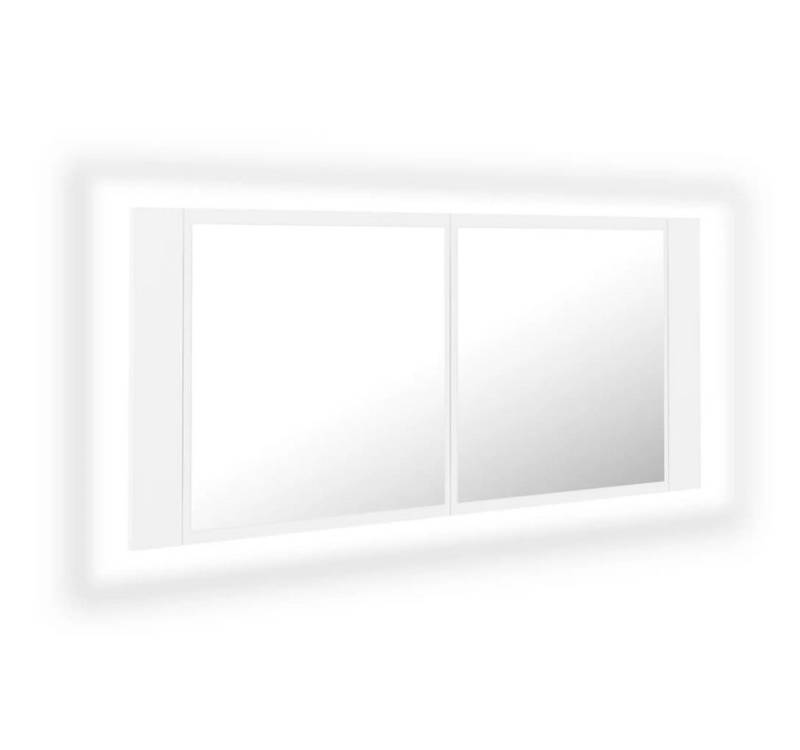 vidaXL Badezimmerspiegelschrank LED-Bad-Spiegelschrank Weiß 100x12x45 cm Acryl (1-St) von vidaXL
