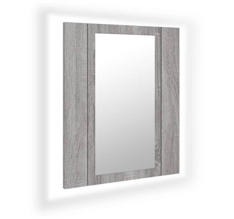 vidaXL Badezimmerspiegelschrank LED-Spiegelschrank Grau Sonoma 40x12x45 cm Holzwerkstoff (1-St) von vidaXL