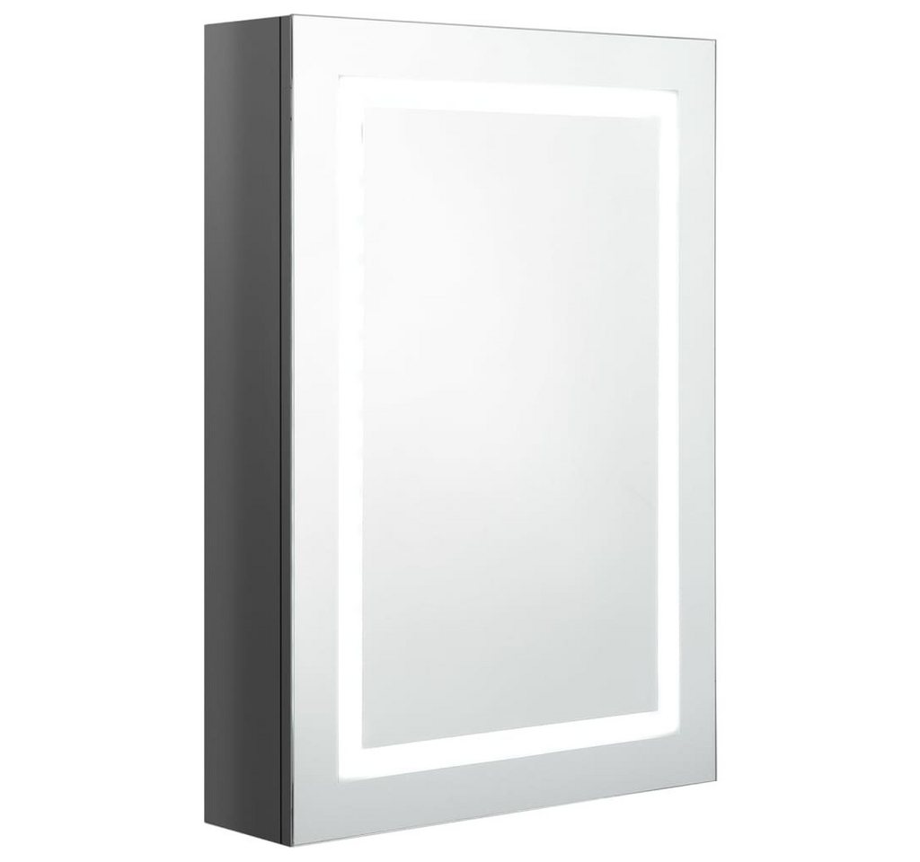 vidaXL Badezimmerspiegelschrank LED-Spiegelschrank fürs Bad Glänzend Grau 50x13x70 cm (1-St) von vidaXL