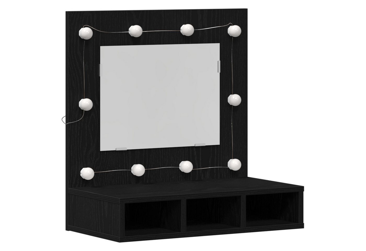 vidaXL Badezimmerspiegelschrank Schwarz Eiche Waschtisch Schwarze Eiche Holz Mittel Spiegel (1-St) von vidaXL
