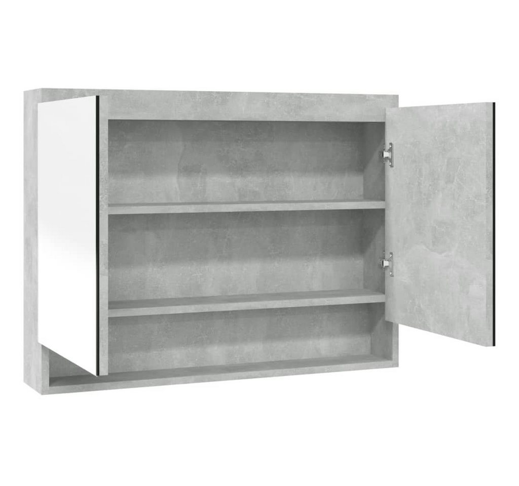 vidaXL Badezimmerspiegelschrank Spiegelschrank fürs Bad 80x15x60 cm MDF Betongrau (1-St) von vidaXL