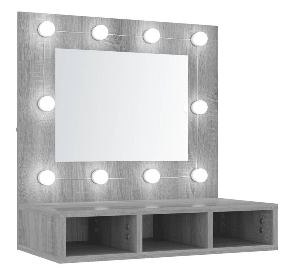 vidaXL Badezimmerspiegelschrank Spiegelschrank mit LED Grau Sonoma 60x31,5x62 cm (1-St) von vidaXL
