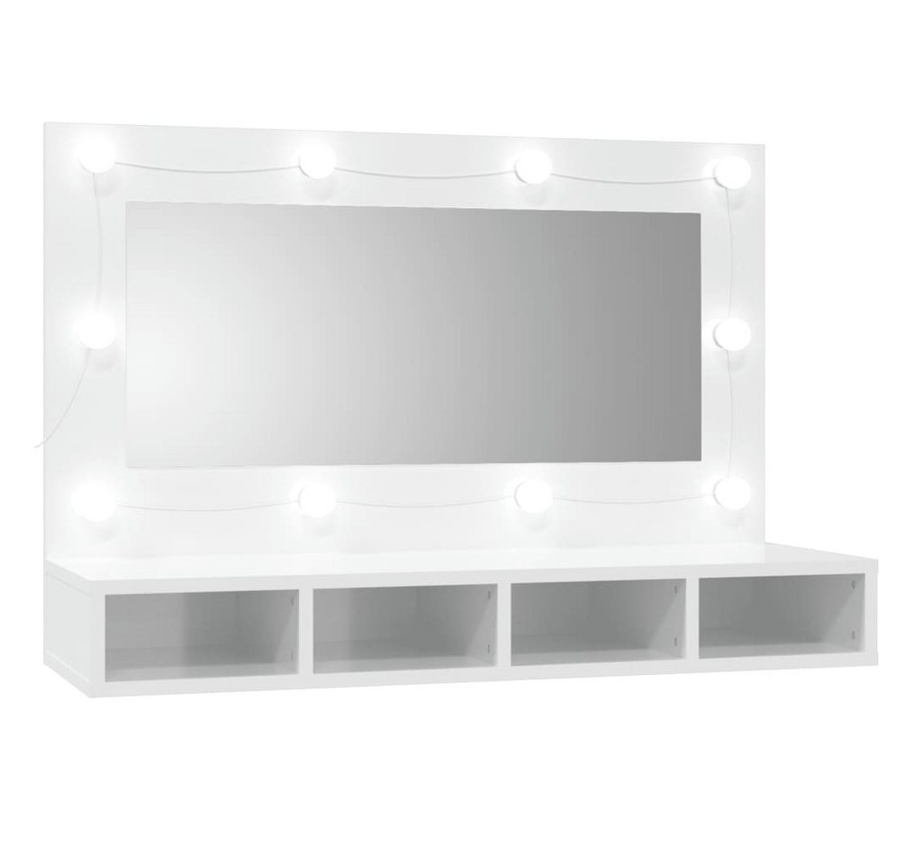 vidaXL Badezimmerspiegelschrank Spiegelschrank mit LED Hochglanz-Weiß 90x31,5x62 cm (1-St) von vidaXL