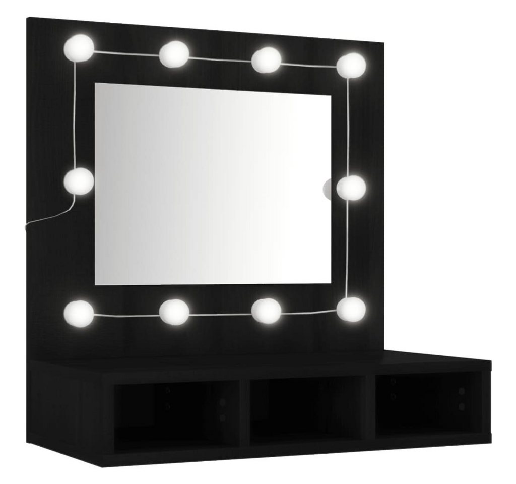 vidaXL Badezimmerspiegelschrank Spiegelschrank mit LED Schwarz 60x31,5x62 cm (1-St) von vidaXL