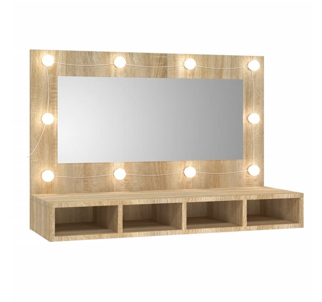 vidaXL Badezimmerspiegelschrank Spiegelschrank mit LED Sonoma-Eiche 90x31,5x62 cm (1-St) von vidaXL