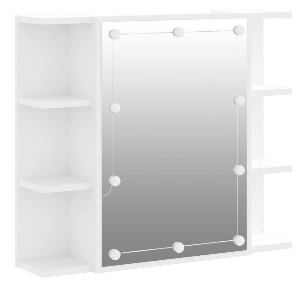 vidaXL Badezimmerspiegelschrank Spiegelschrank mit LED Weiß 70x16,5x60 cm (1-St) von vidaXL