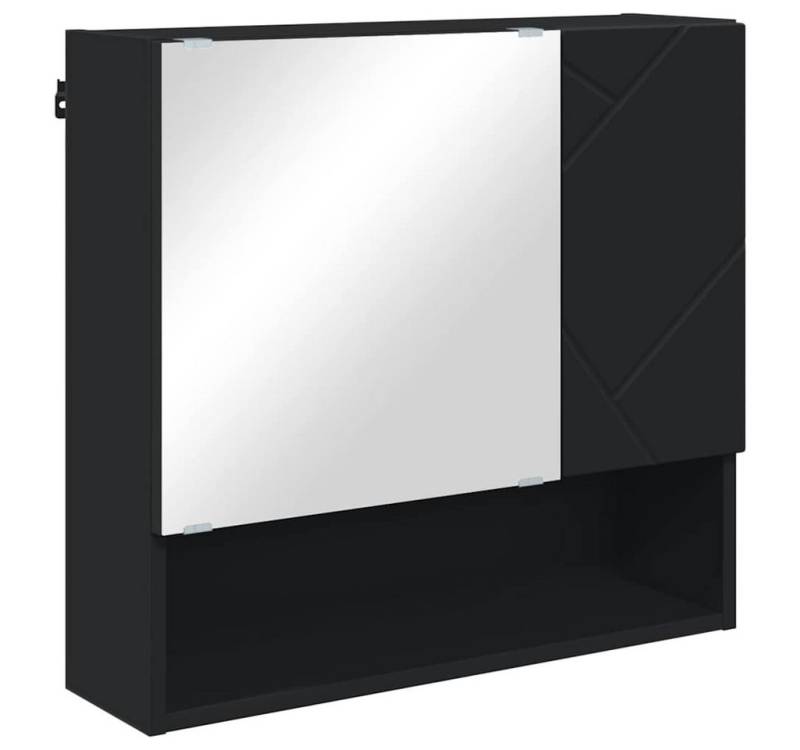 vidaXL Badezimmerspiegelschrank Spiegelschrank mit Regal Schwarz 59 x 17 x 55 cm Holzwerkstoff (1-St) von vidaXL