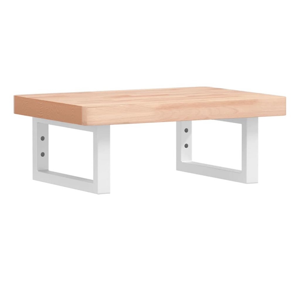 vidaXL Badezimmerspiegelschrank Waschbeckenregal Wandmontage Stahl und Massivholz Buche (1-St) von vidaXL