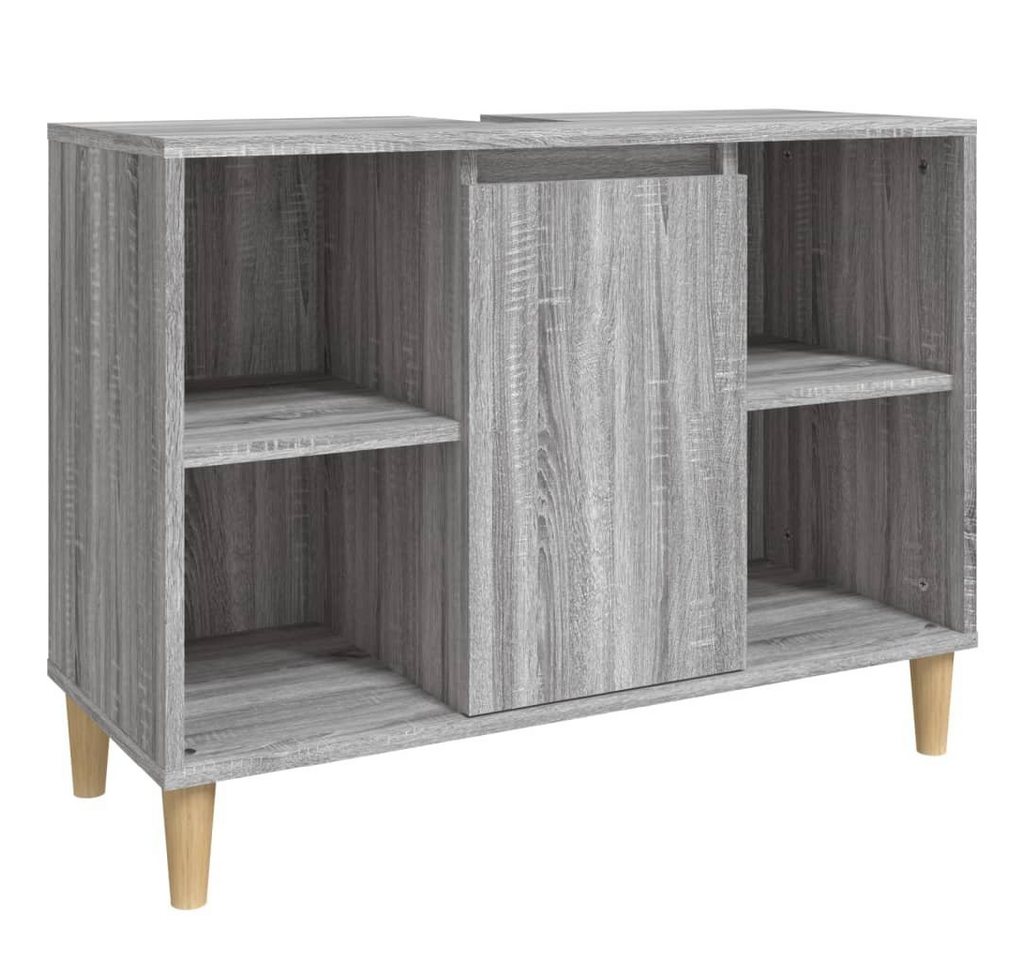 vidaXL Badezimmerspiegelschrank Waschbeckenunterschrank Grau Sonoma 80x33x60 cm Holzwerkstoff (1-St) von vidaXL