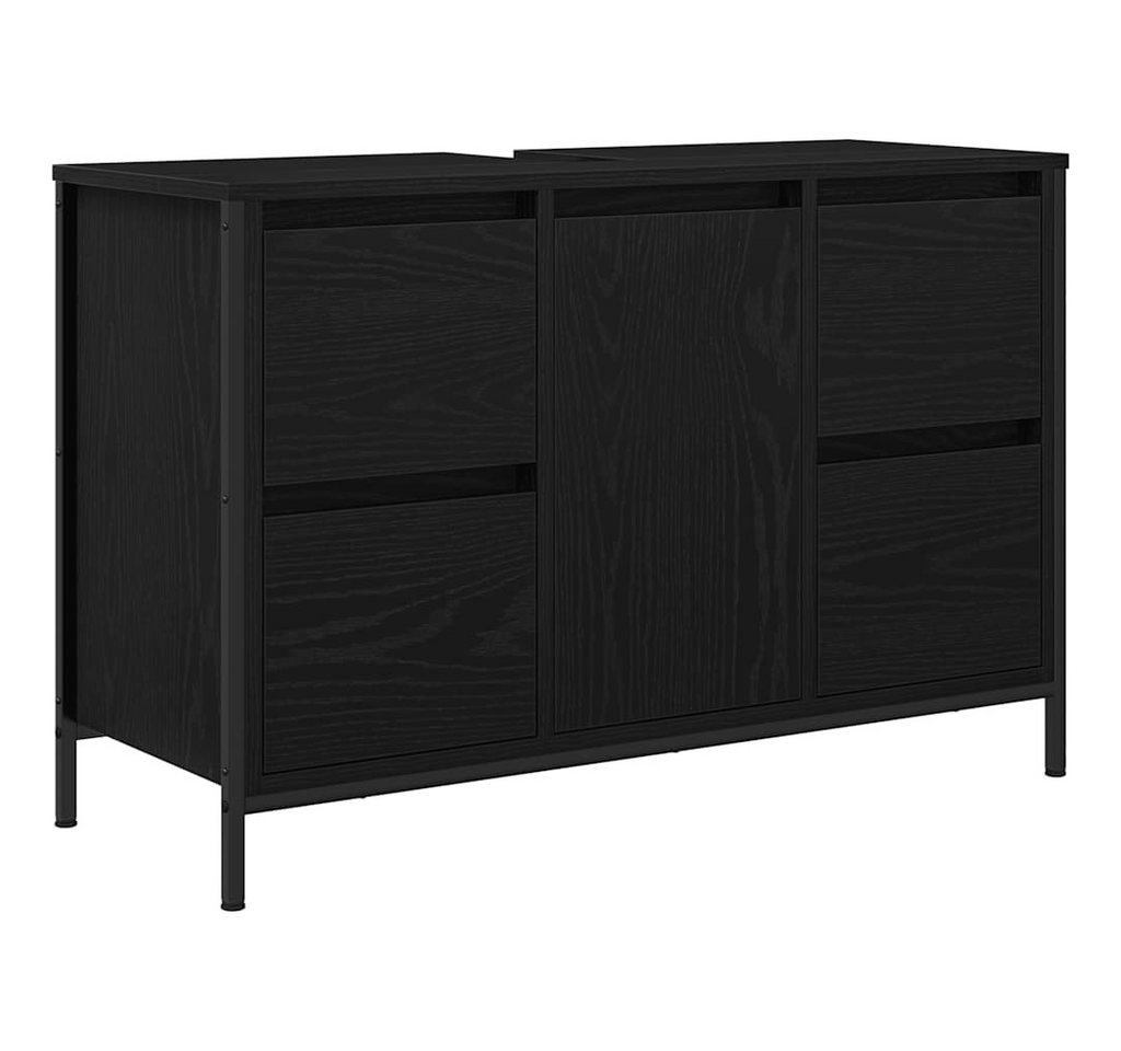 vidaXL Badezimmerspiegelschrank Waschbeckenunterschrank mit Schubladen Schwarz Eichen-Optik von vidaXL