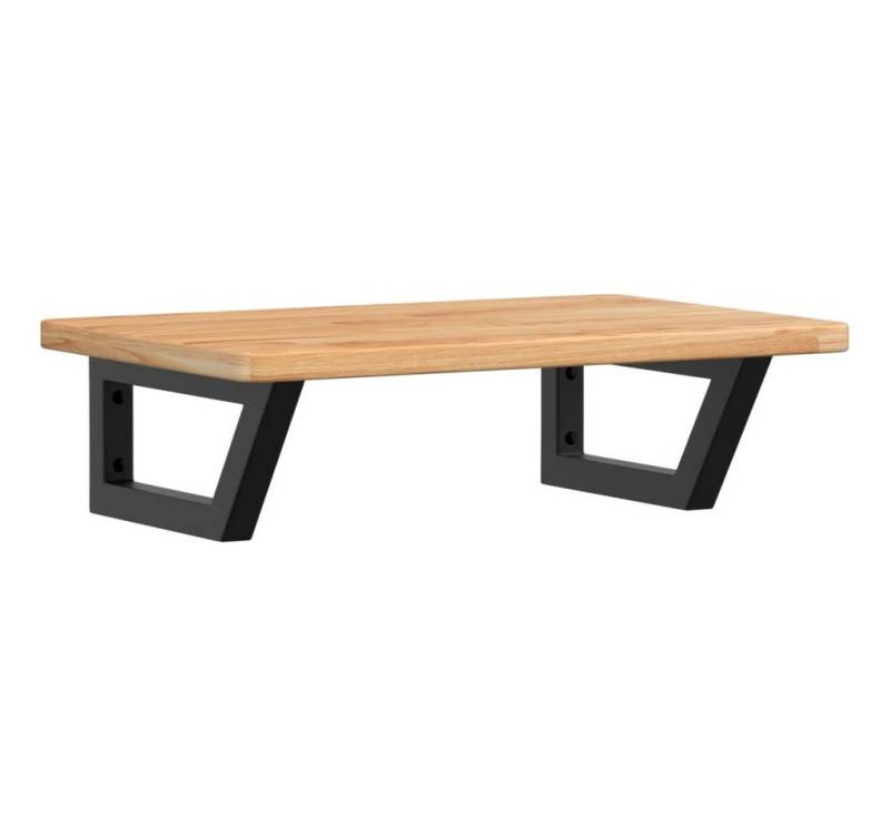 vidaXL Badezimmerspiegelschrank Waschtischplatte mit Halterung Stahl und Massivholz Eiche (1-St) von vidaXL