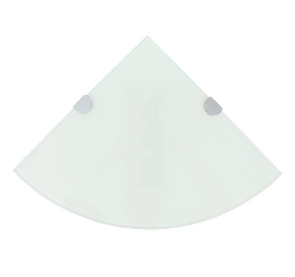 vidaXL Badregal Eckregale 2 Stk mit verchromten Halterungen Glas Weiß 25x25cm von vidaXL