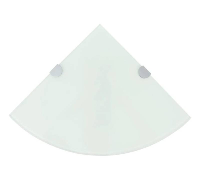 vidaXL Badregal Eckregale 2 Stk mit verchromten Halterungen Glas Weiß 25x25cm vidaXL Badregal Eckregale 2 Stk mit verchromten Halterungen Glas Weiß 25x25cm von vidaXL