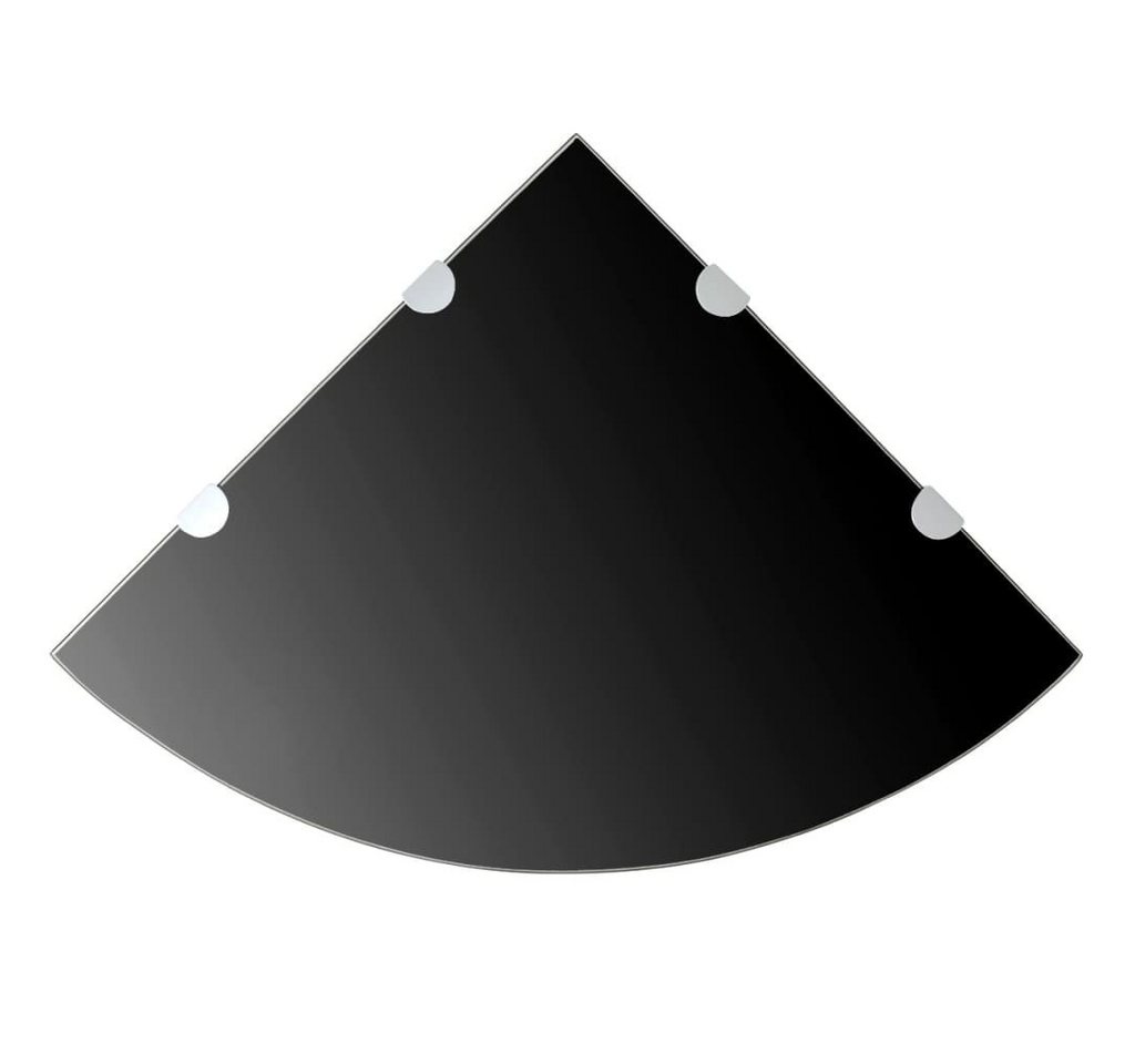 vidaXL Badregal Eckregale Wandregal 2 Stk Verchromte Halterungen Glas Schwarz 45x45cm von vidaXL